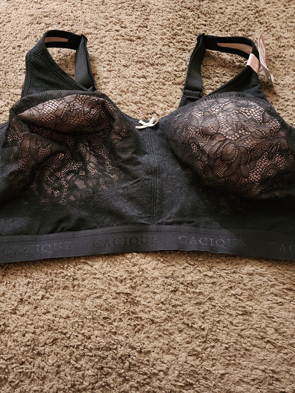 Cacique Black Lace Wireless Bra